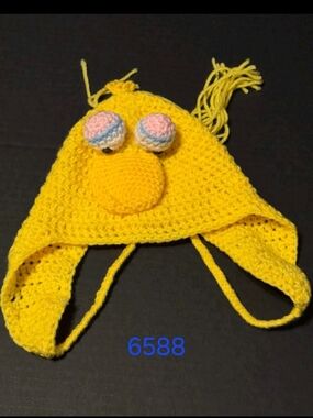 Handmade Crochet Big Bird Earflap Hat